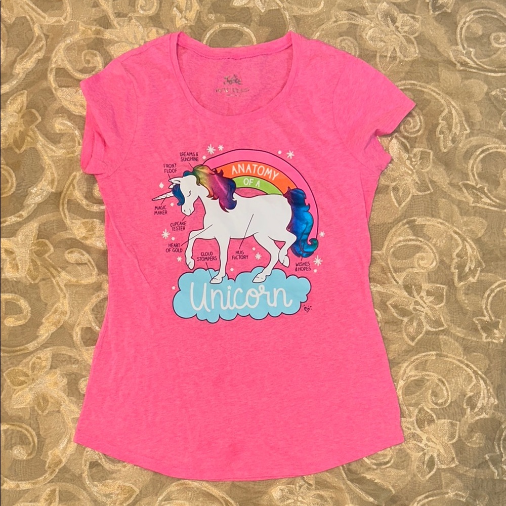 Justice Pink and Blue Unicorn Tee Short Sleeve